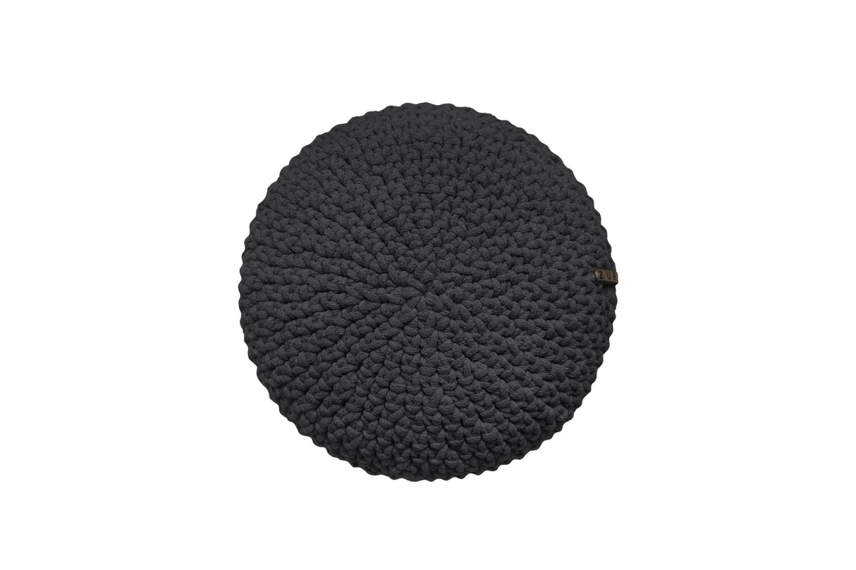Crochet Round Cushion | CHARCOAL