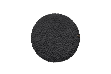 Crochet Round Cushion | CHARCOAL