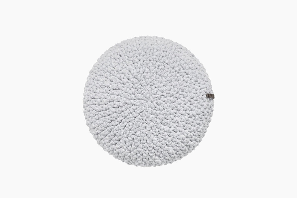 Crochet Round Cushion | LIGHT GREY
