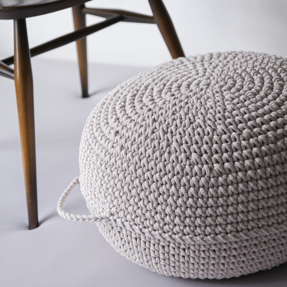 Crochet Ottoman | OATMEAL