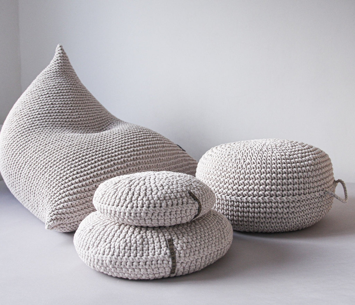 Crochet Ottoman | OATMEAL