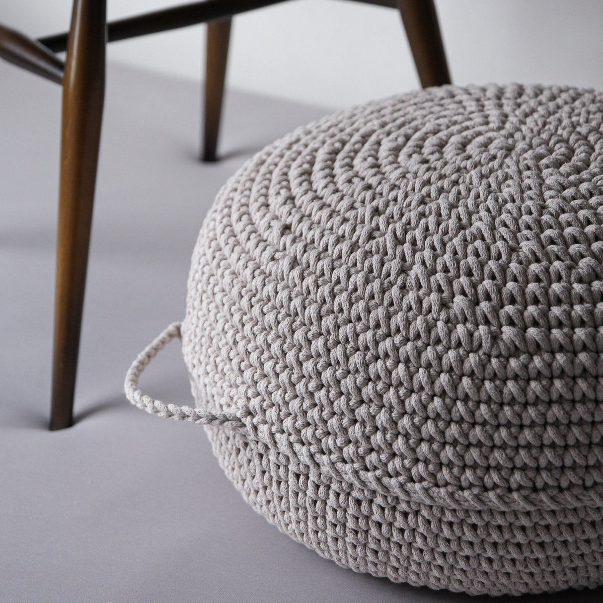 Crochet Ottoman | OATMEAL