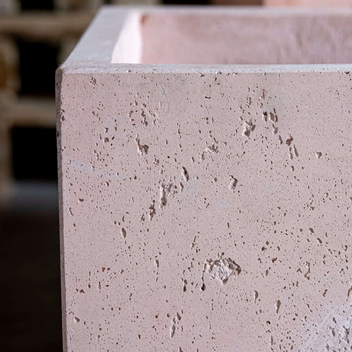 Cubrosa | Blushstone – 100cm XXL Concrete Square Planter – 782L Block Plant Pot