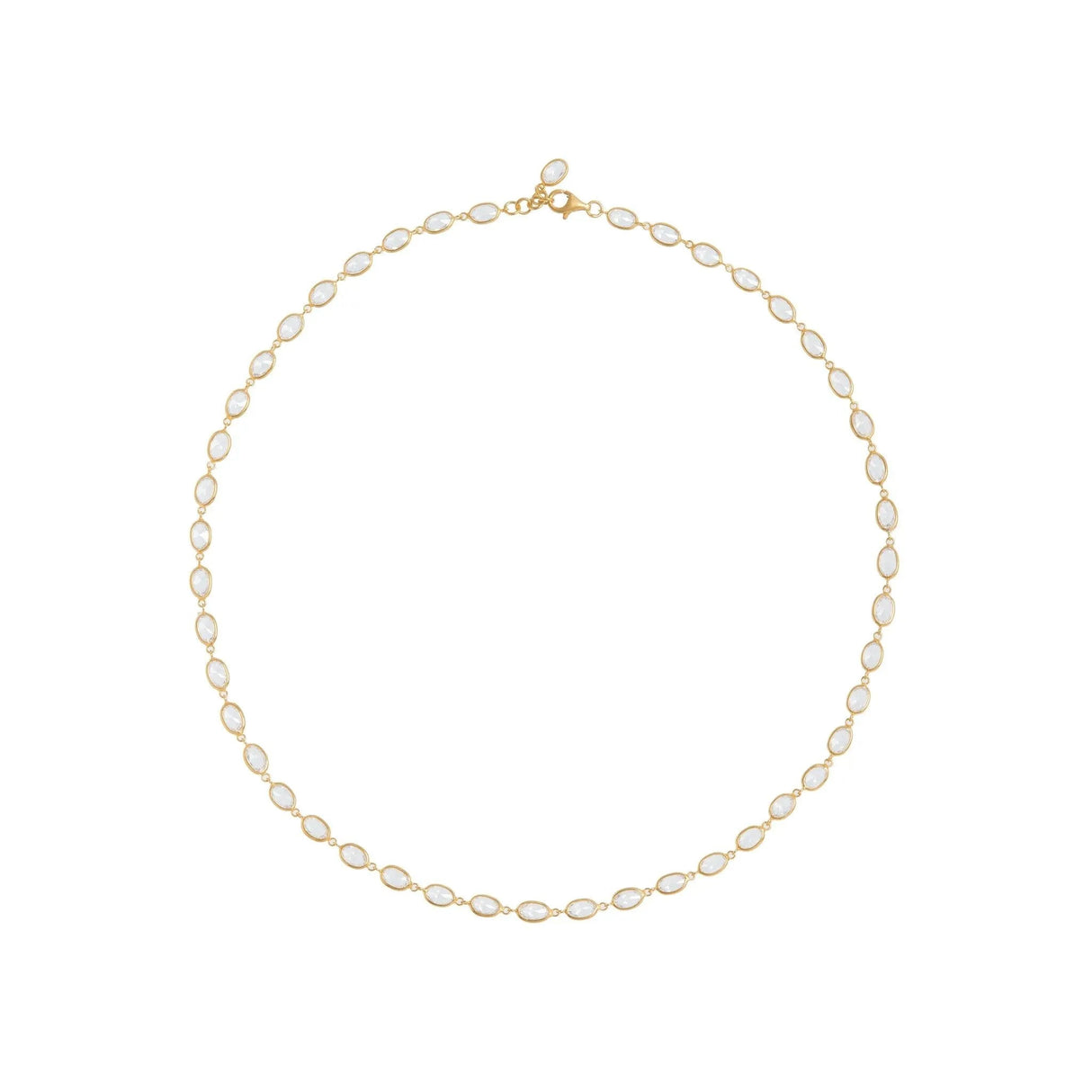Oval Crystal Framed Necklace