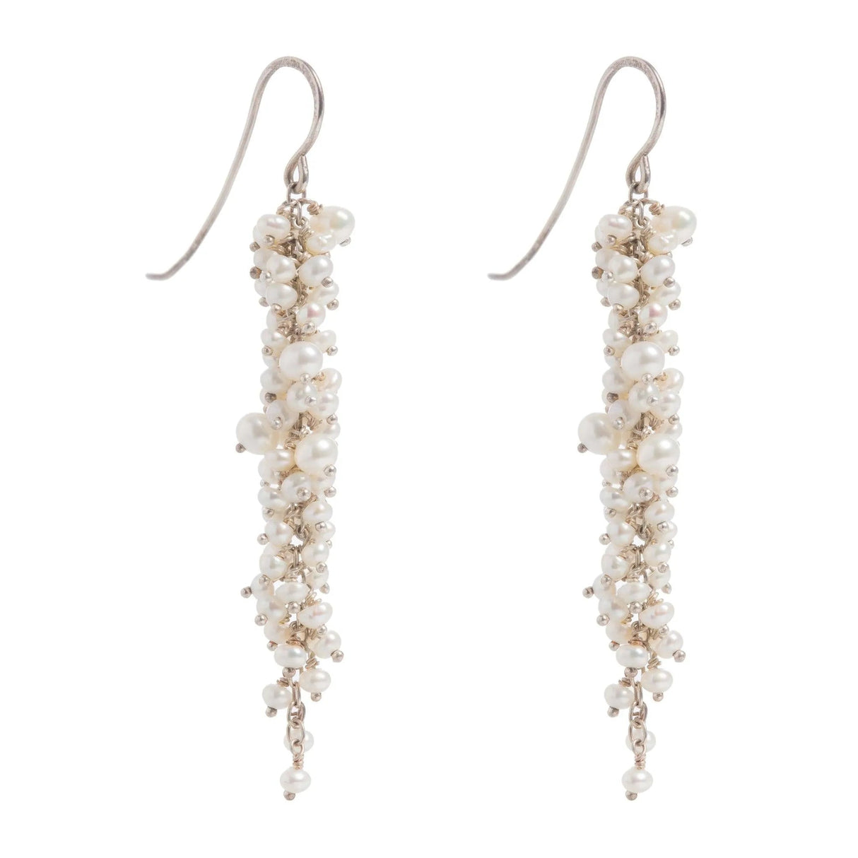 Delicate Silver Pearl Drops
