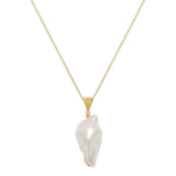 Large Baroque Pearl Gold Plated Necklace