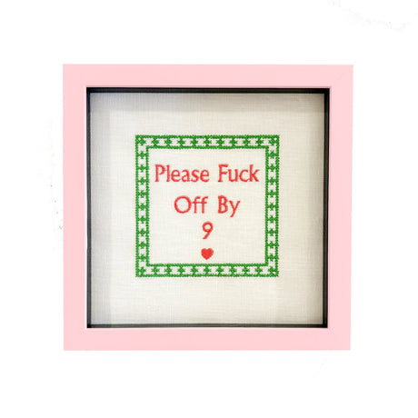 Embroidered Please Fuck Off by Nine Artwork