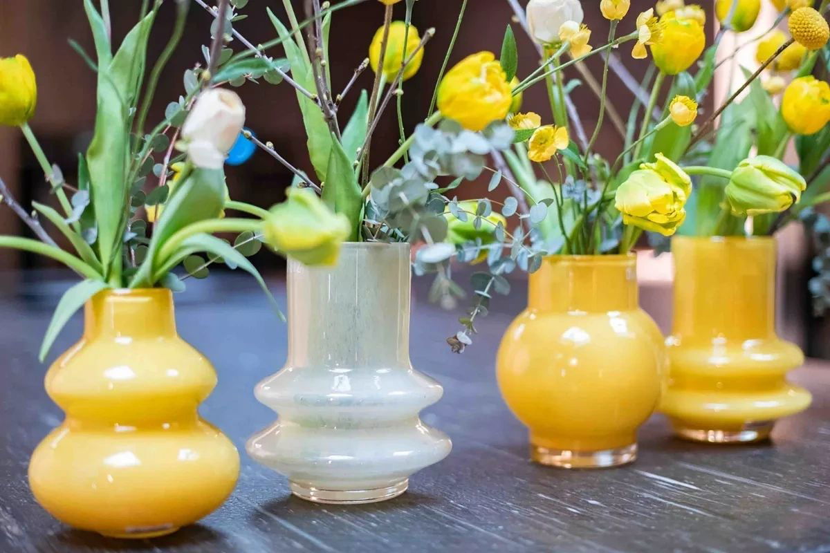 VASE RINGO- H18 D16 cm - CORN YELLOW