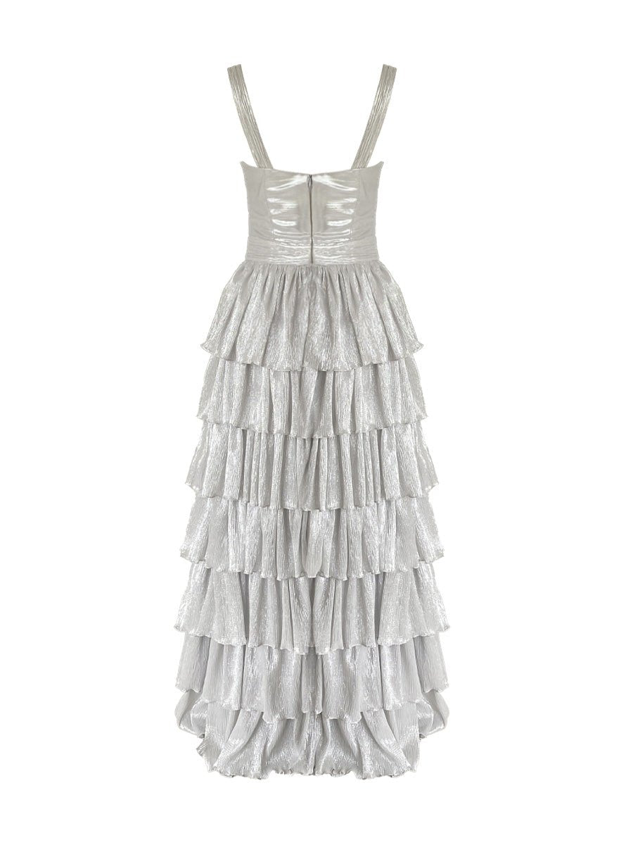 Devin Glam Dress - Pale Silver