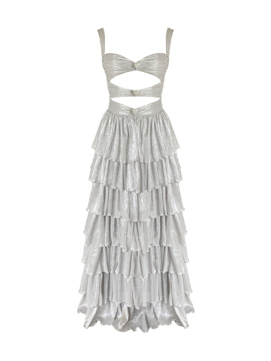Devin Glam Dress - Pale Silver