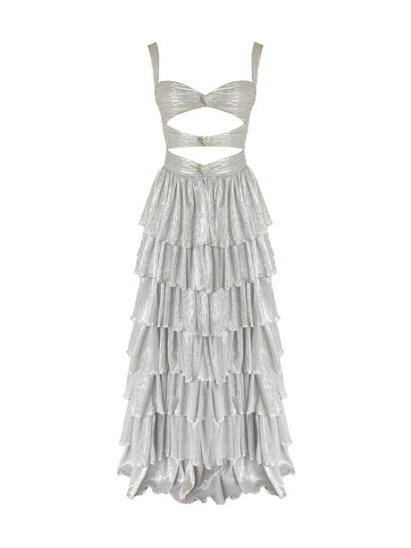 Devin Glam Dress - Pale Silver