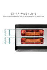 Architect 2 Slot Black & Brushed Stainless Steel Toaster