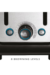Architect 2 Slot Black & Brushed Stainless Steel Toaster