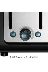 Architect 4 Slot Black & Brushed Stainless Steel Toaster