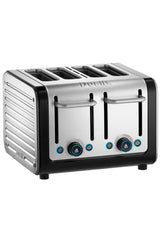 Architect 4 Slot Black & Brushed Stainless Steel Toaster