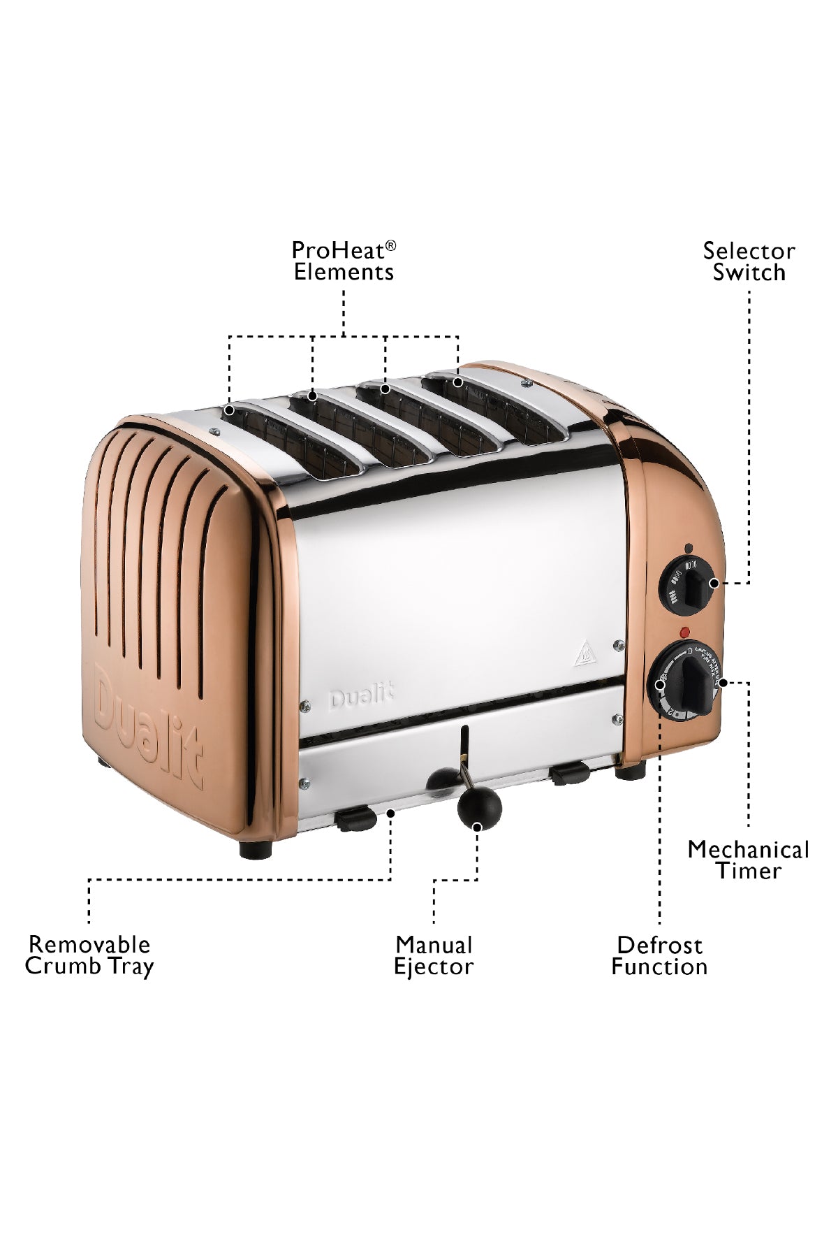 4 Slice Classic Toaster - Copper