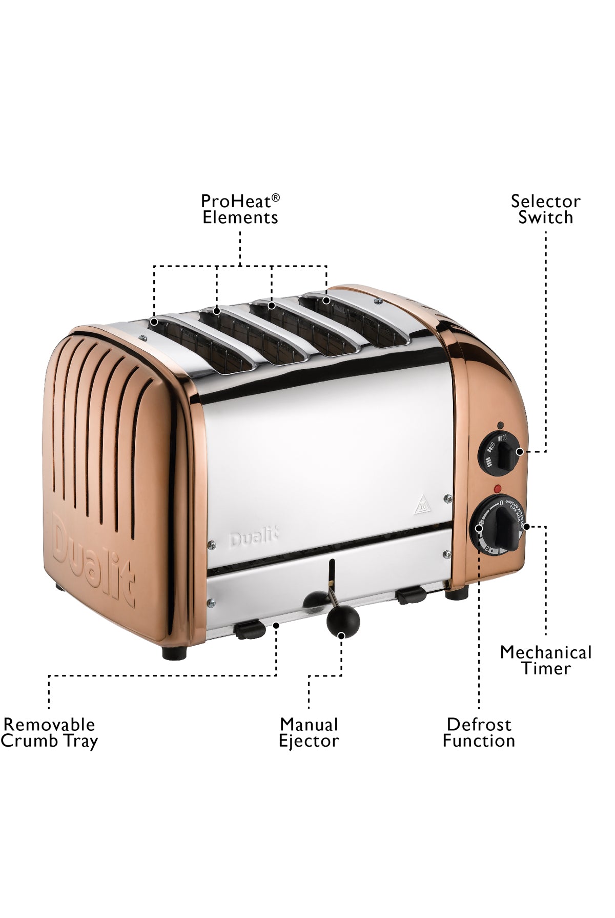4 Slice Classic Toaster - Copper
