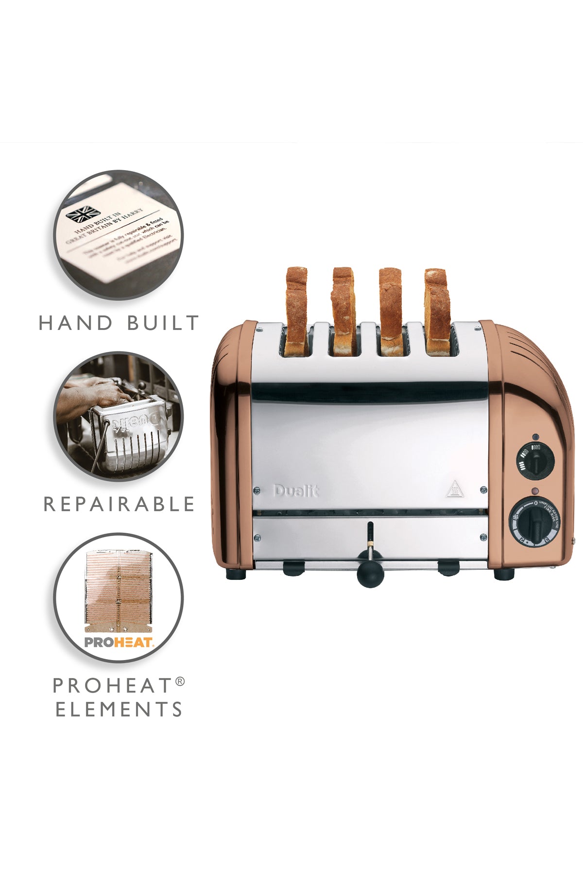 4 Slice Classic Toaster - Copper
