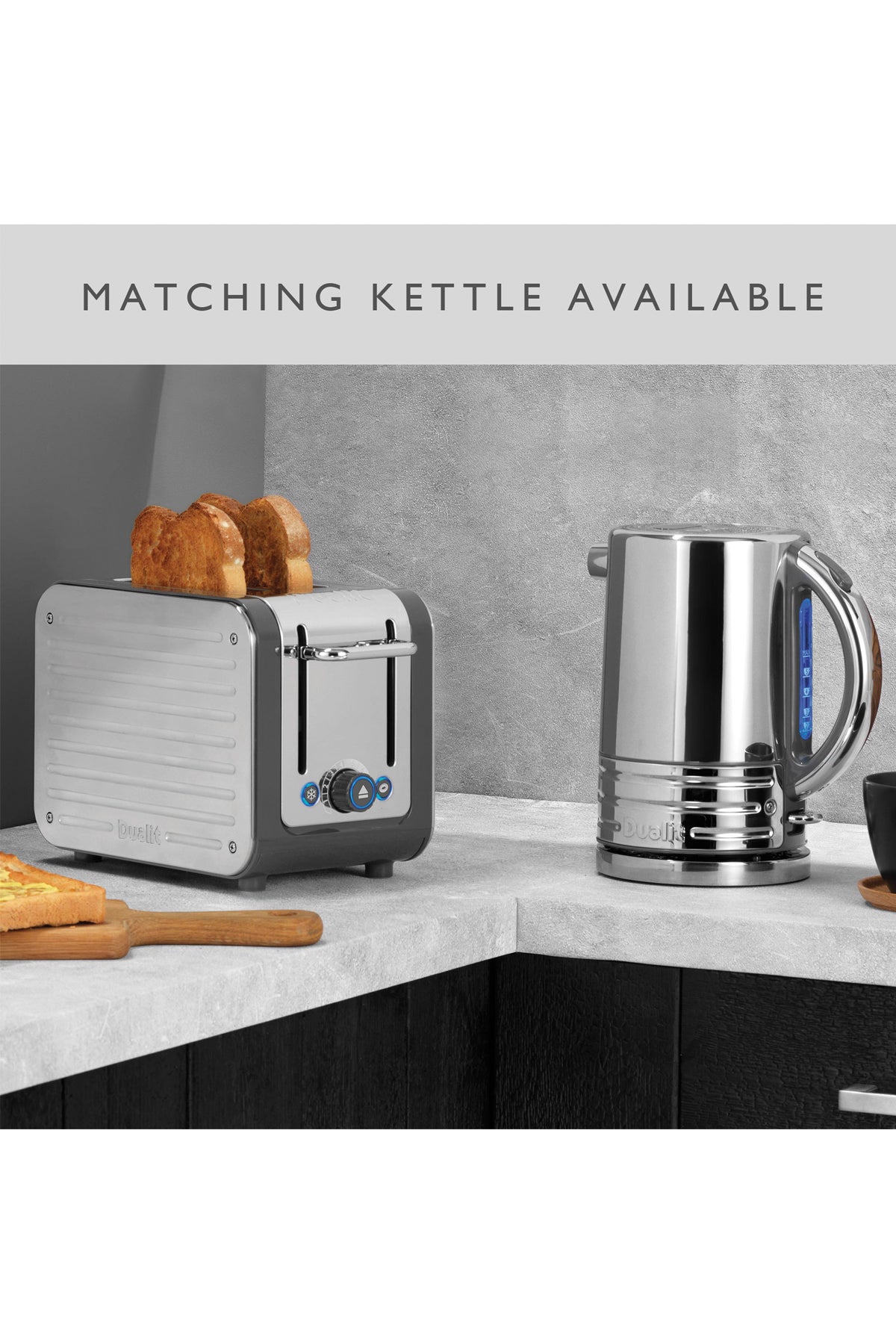 Architect 2 Slot Grey & Stainless Steel Toaster