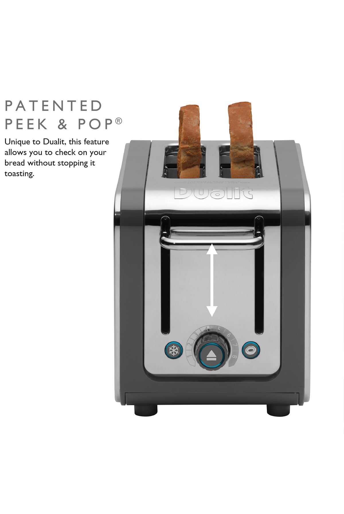 Architect 2 Slot Grey & Stainless Steel Toaster
