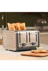 Architect 4 Slot Grey & Stainless Steel Toaster