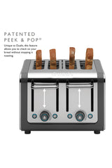 Architect 4 Slot Grey & Stainless Steel Toaster