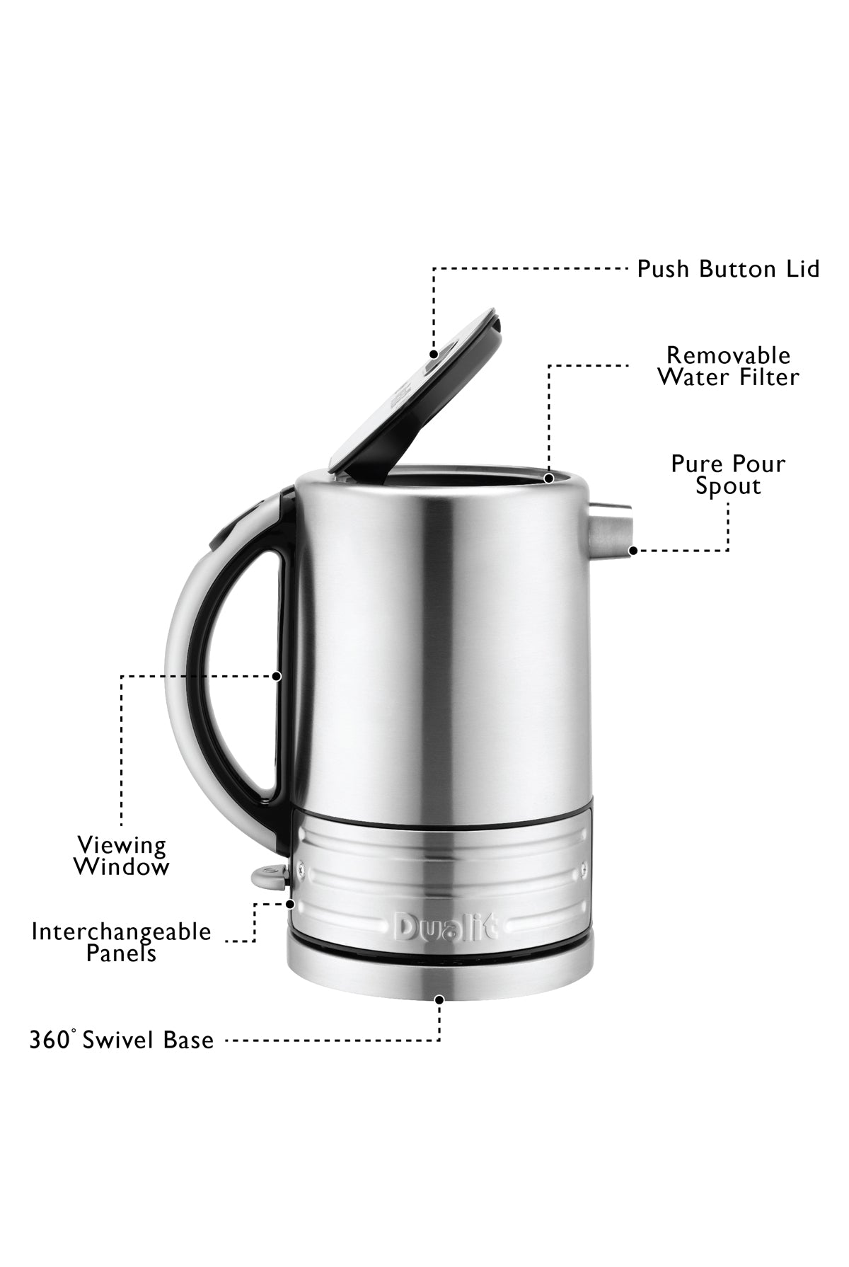 Architect Kettle -  Black and Stainless Steel