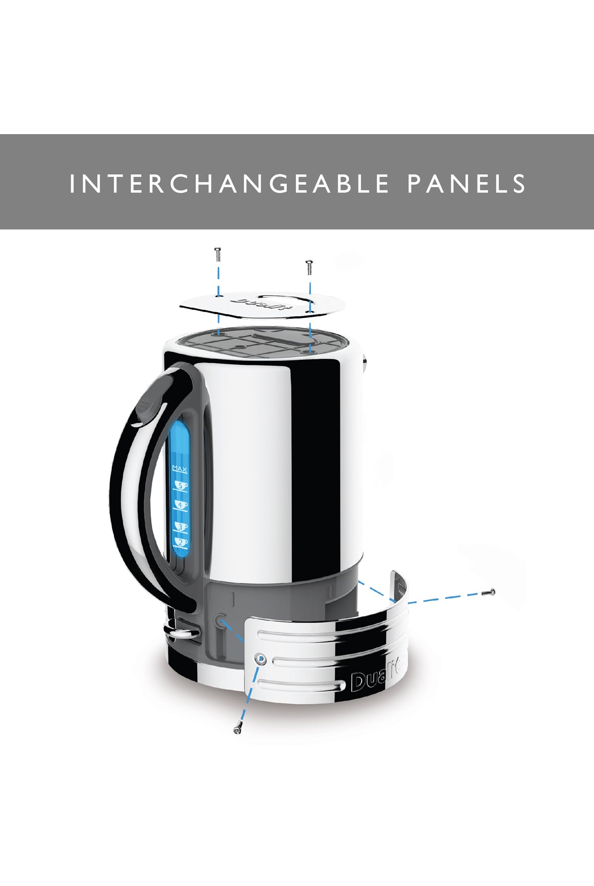 Architect Kettle -  Grey and Stainless Steel
