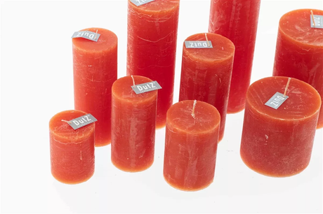 LUXURY RUSTIC CANDLE - CORAL RED