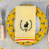 Easter Bunny Linen Napkins  | Set of 2