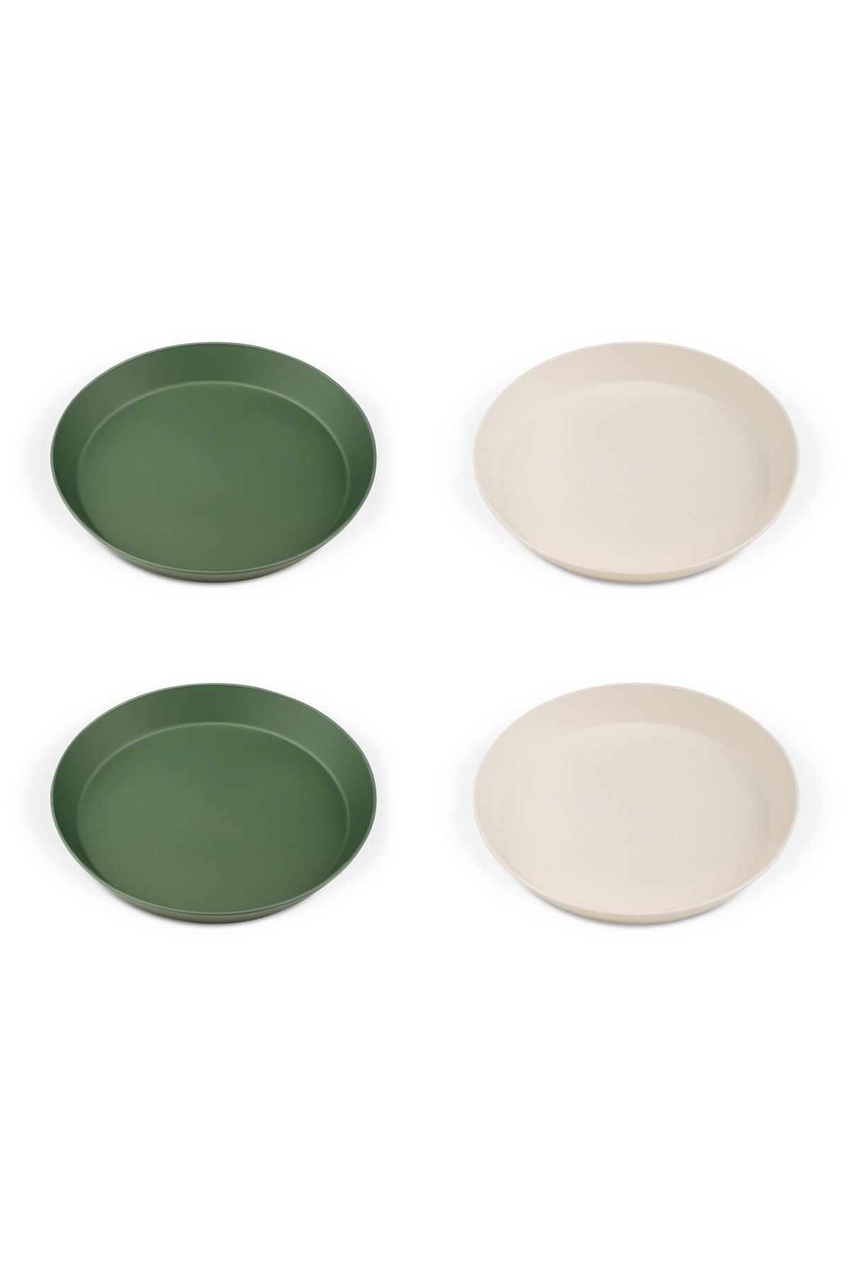 Eco Plates Set of 4 in Green/Cream