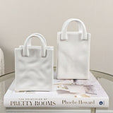 Elise Mini White Handbag Decorative Vase