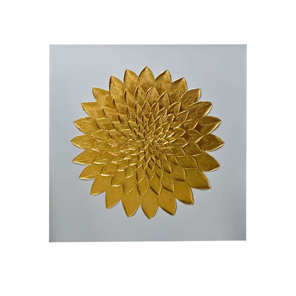 Emelia Gold Leaf & White Textured Canvas Wall Art