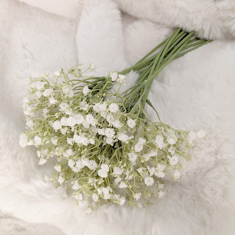 Faux White Gypsophila Bunch of Flowers