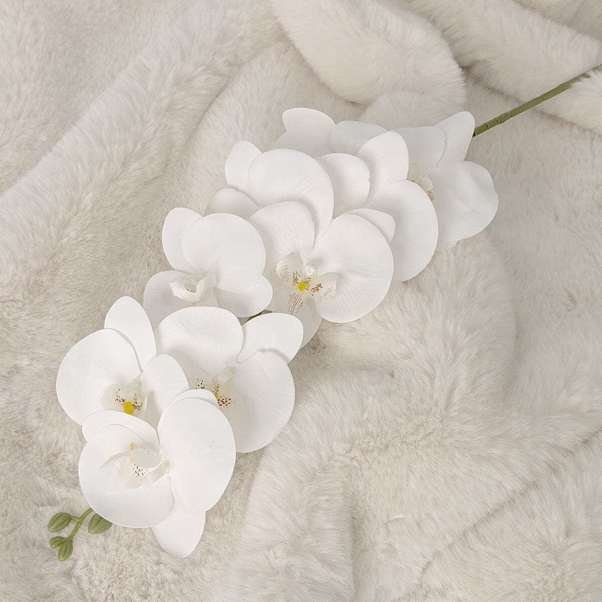 Faux White Orchid Single Stem Floral