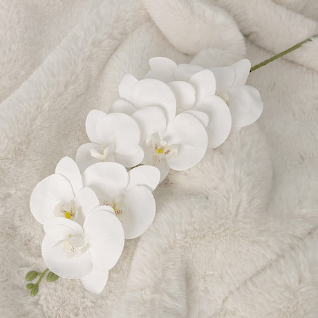 Faux White Orchid Single Stem Floral