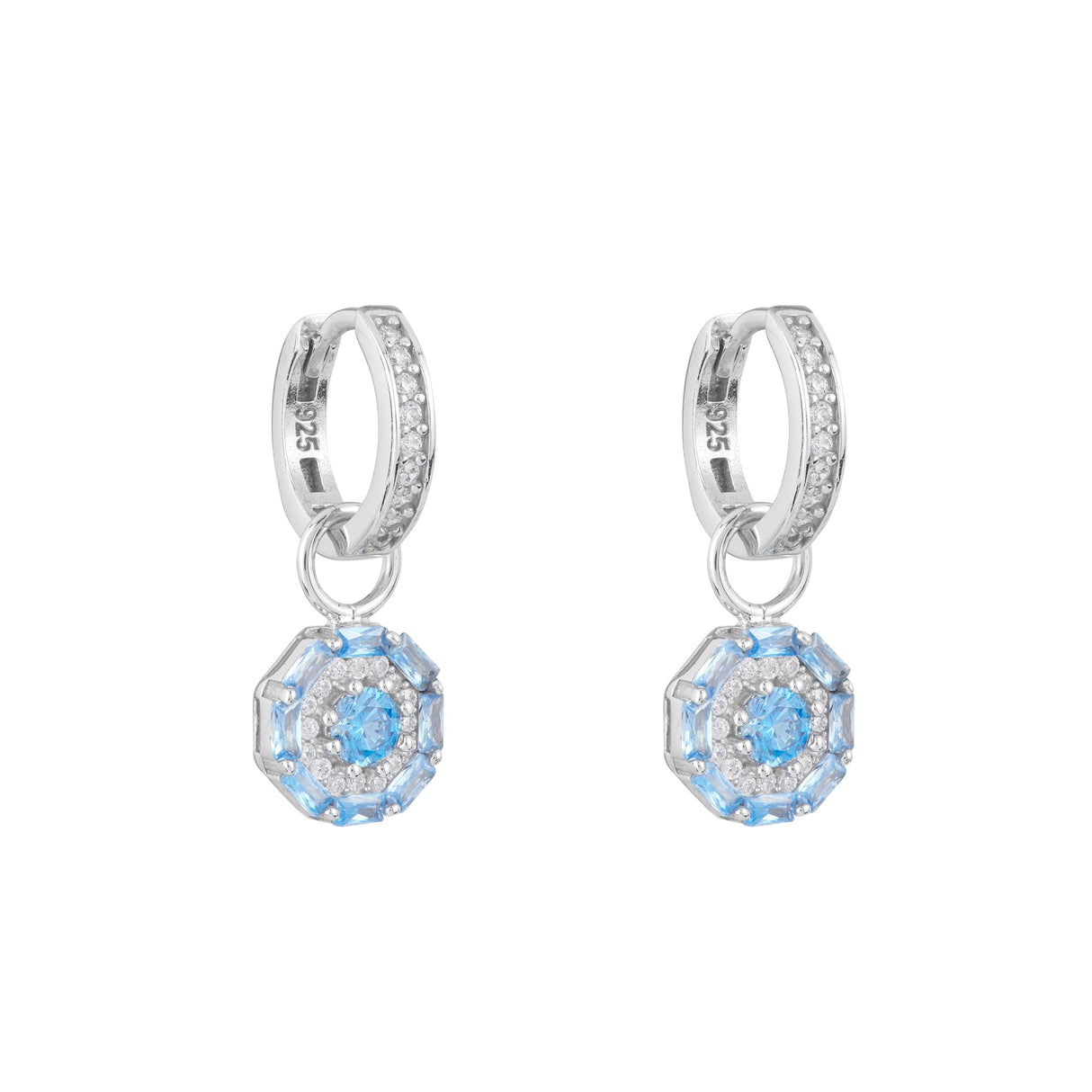 Something Blue Drop Earrings: Silver