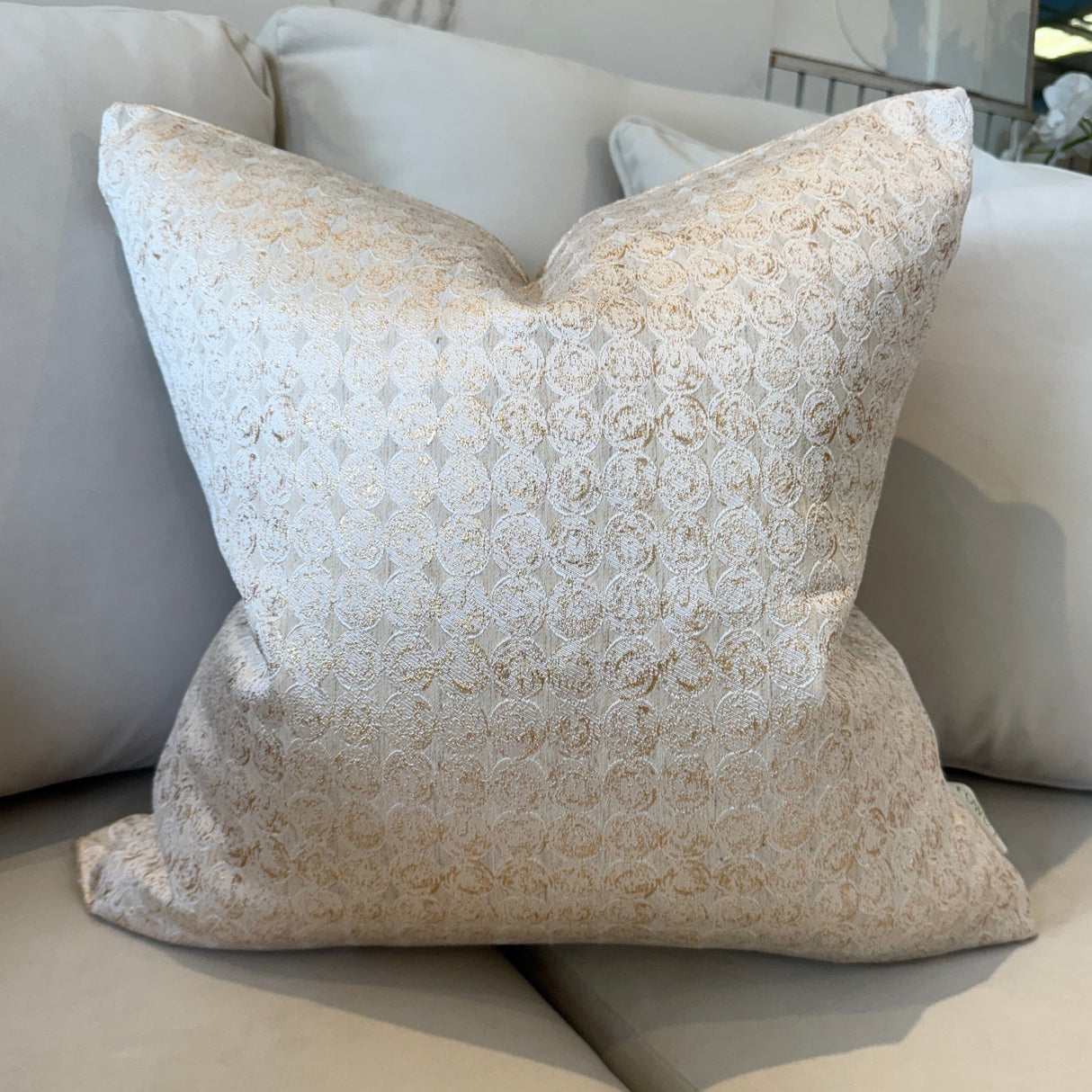 Frankie Gold Metallic Geometric Cushion - 50x50cm