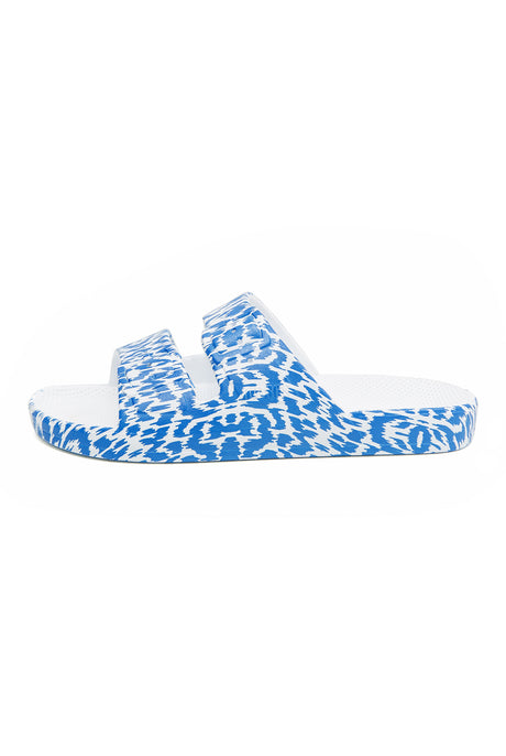 freedom moses ikat blue slides