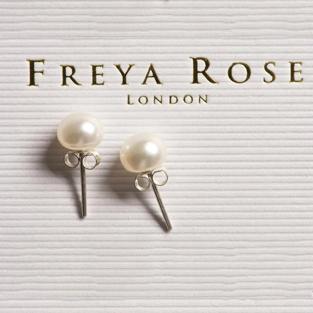 Fresh Water Pearl and Silver Stud Earrings