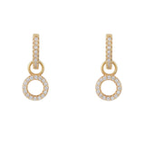 Circle Drop Hoop Huggie Earrings: Gold