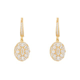 Uptown Oval Drop Earrings: Gold