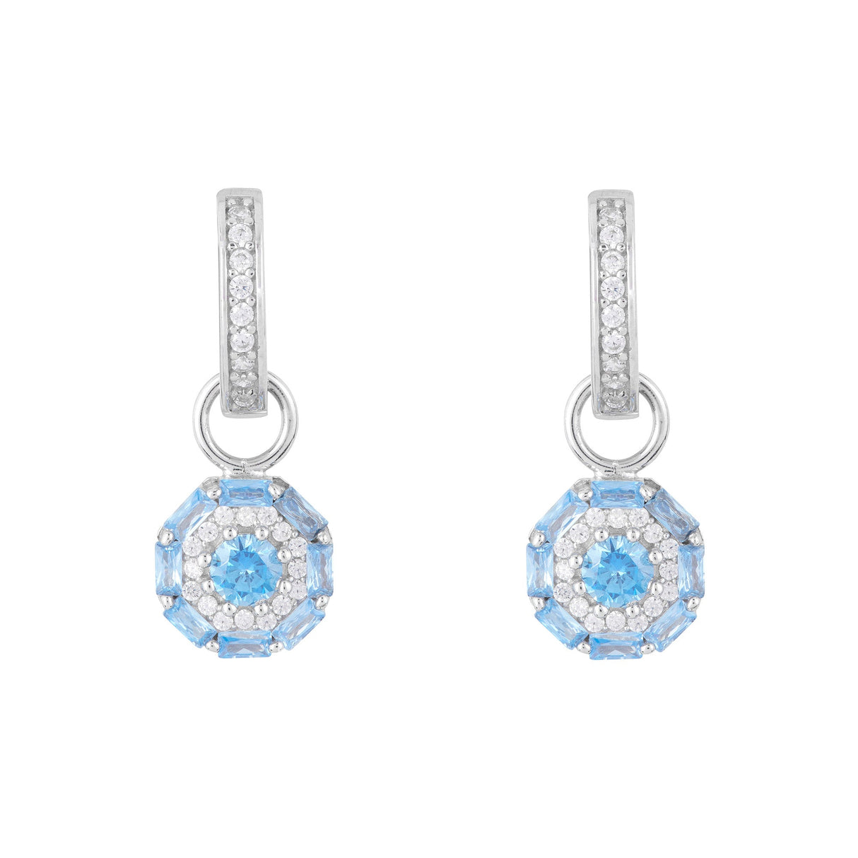 Something Blue Drop Earrings: Silver