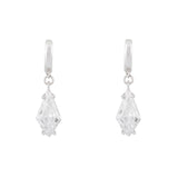 Shine Bright Rhombus Drop Earrings: Silver