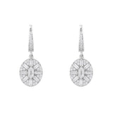Uptown Oval Drop Earrings: Silver