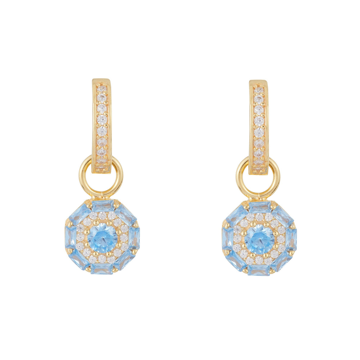 Something Blue Drop Earrings: Gold