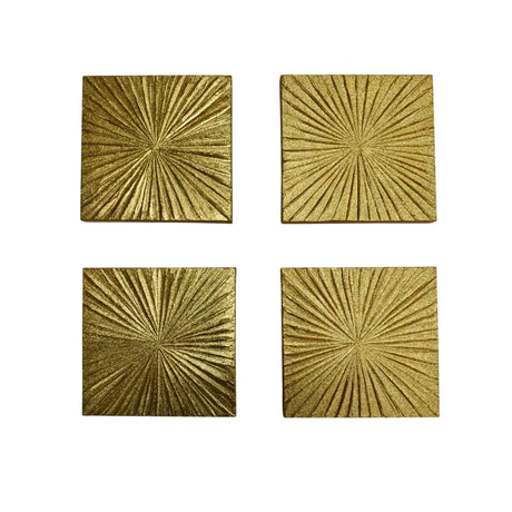 Gabriella Gold Textured Sunburst Wall Art - Set of 4
