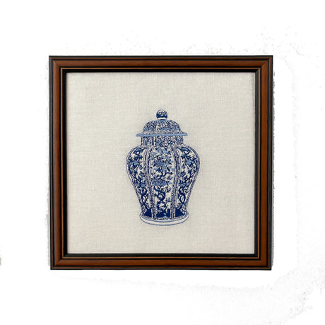 Ginger Jar #1 Embroidered Art Work