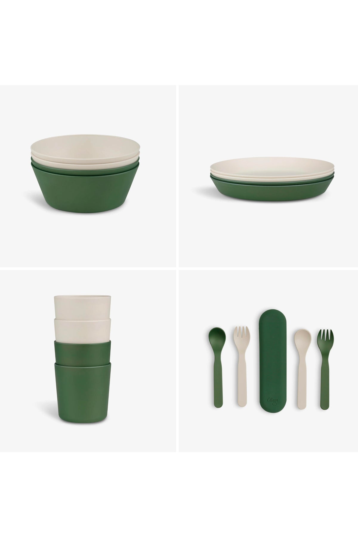 Eco Bundle of 4 in Green/ Cream