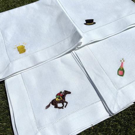 Day at the Races Napkins | Embroidered Fathers Day Gift